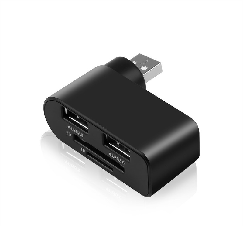 Usb2.0 3 ポート回転ハブ多機能カードリーダースプリッタ 1 対 3 拡張 USB ハブデジタルコンピュータアクセサリー|undefined