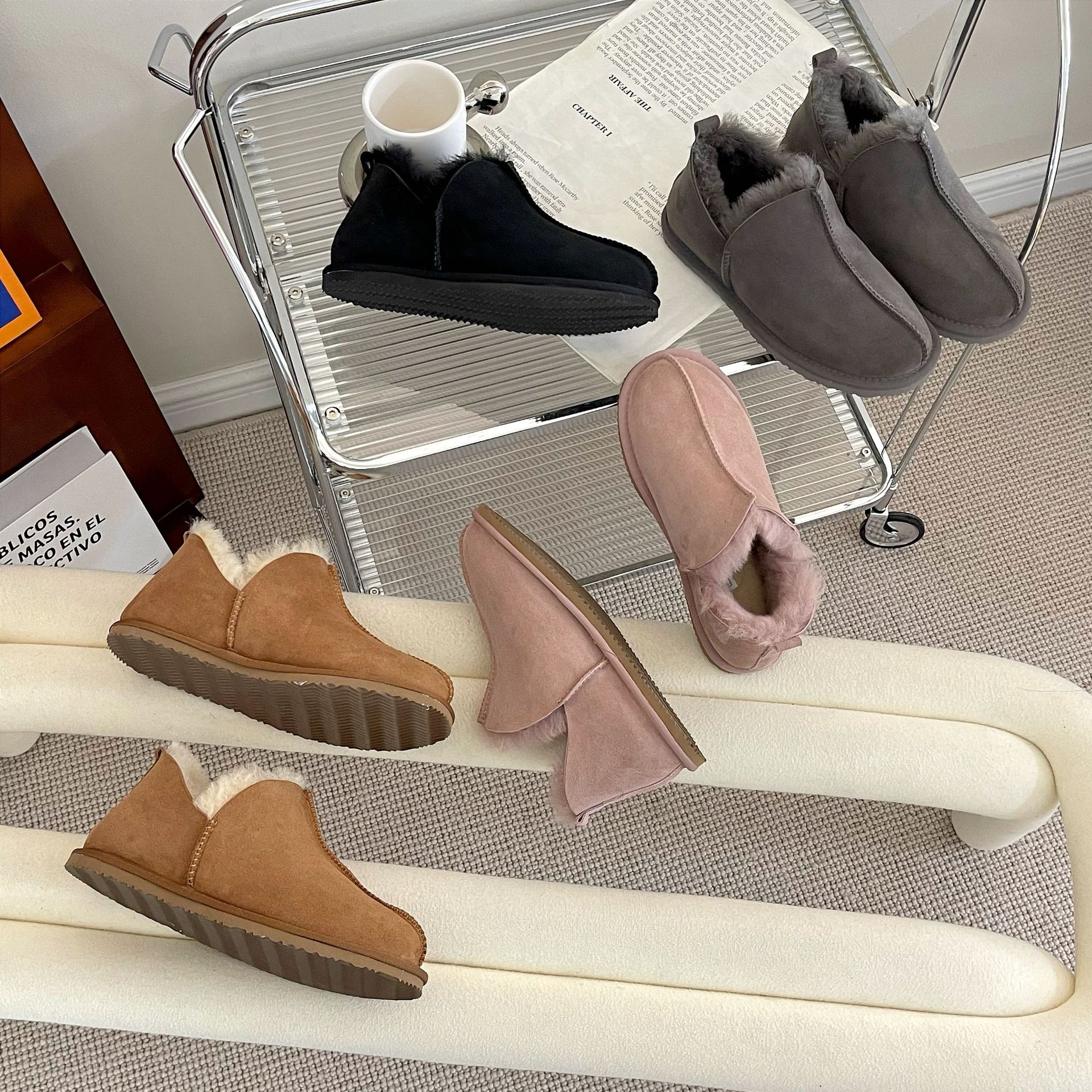 Henan Sangpo Sheep Fur One Snow Boots Winter Warm Home Cotton Shoes Outer Wear Casual Fur Shoes Manufacturers