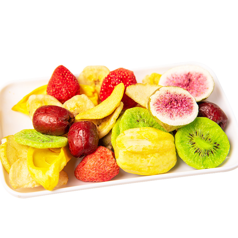 Mixed assorted fruit and vegetable crisp slices dried vegetable dried fruit snack mixed pack dehydrated instant okra mushroom crisp bag