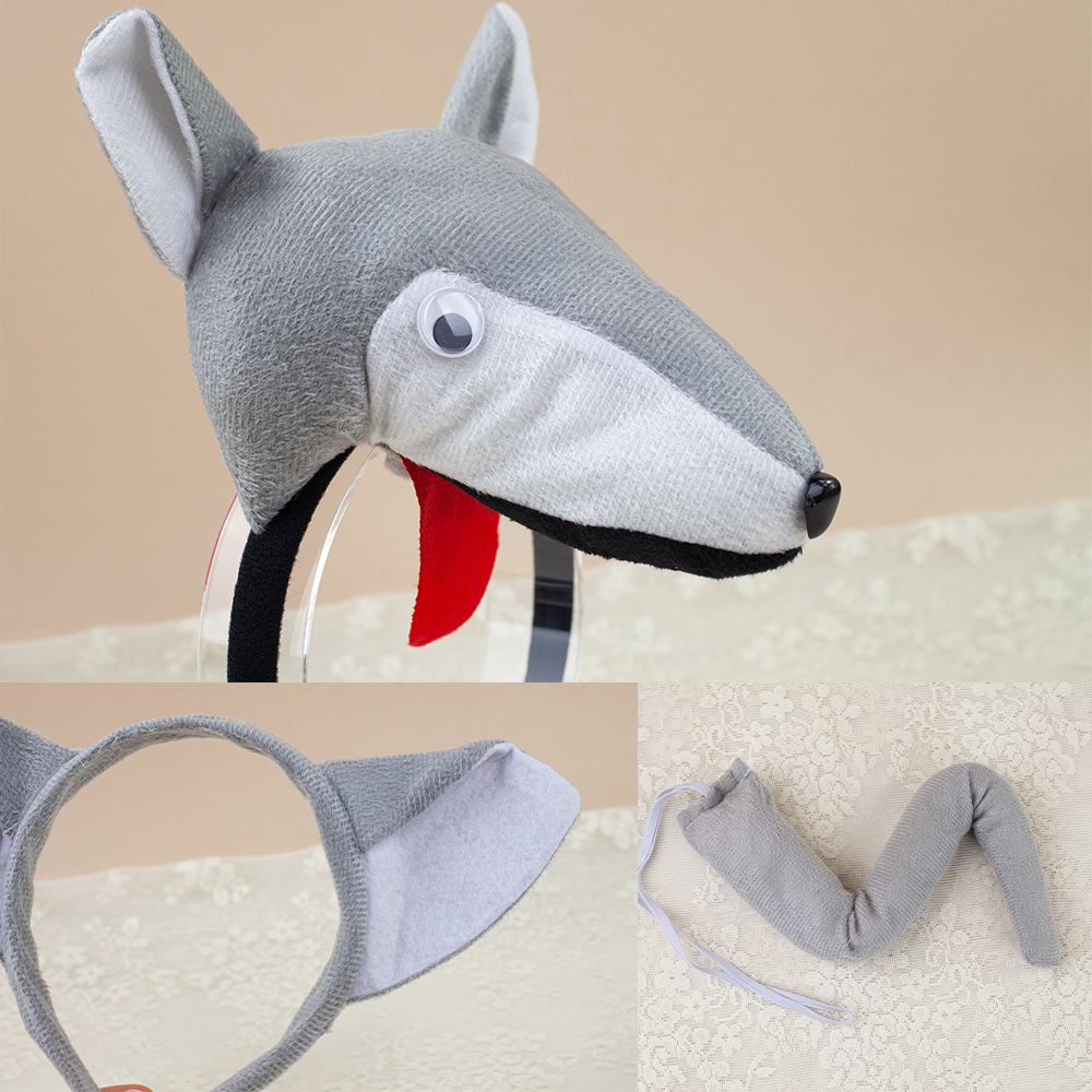 Children's performance headwear wolf headband stage performance hairpin wholesale masquerade wolf ears animal headband