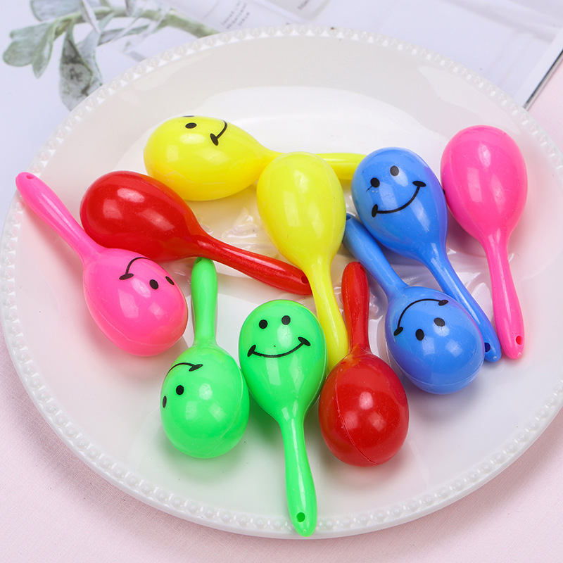 Cartoon smiley face color mini sand hammer small toy party cheer musical instrument creative toy small gift