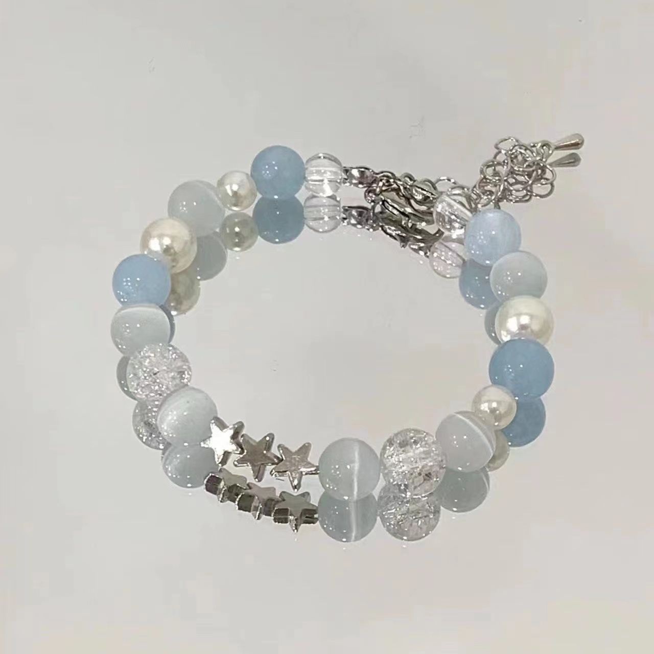 【星之海】星星藍色串珠珍珠手鍊女小眾設計森系高級感手串送閨蜜