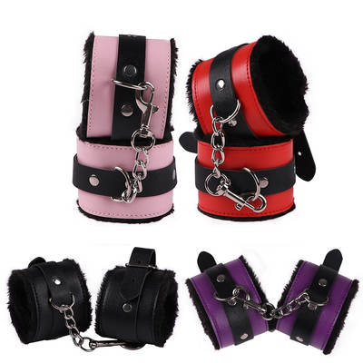 New Alternative plush leather handcuffs sexy handcuffs ankle cuffs adult toys adult sex toys factory direct sales