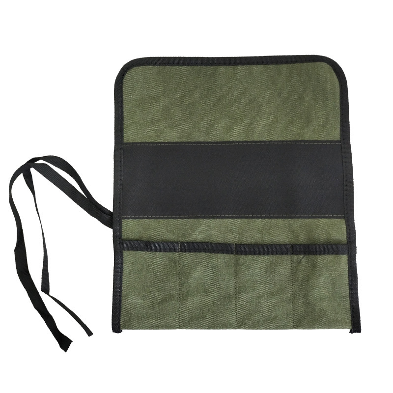 In stock multi-functional woodworking tool storage bag foldable canvas carving knife bag drum tool kit hardware bag