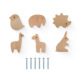 Wooden animal drawer knob bird elephant 6 pack