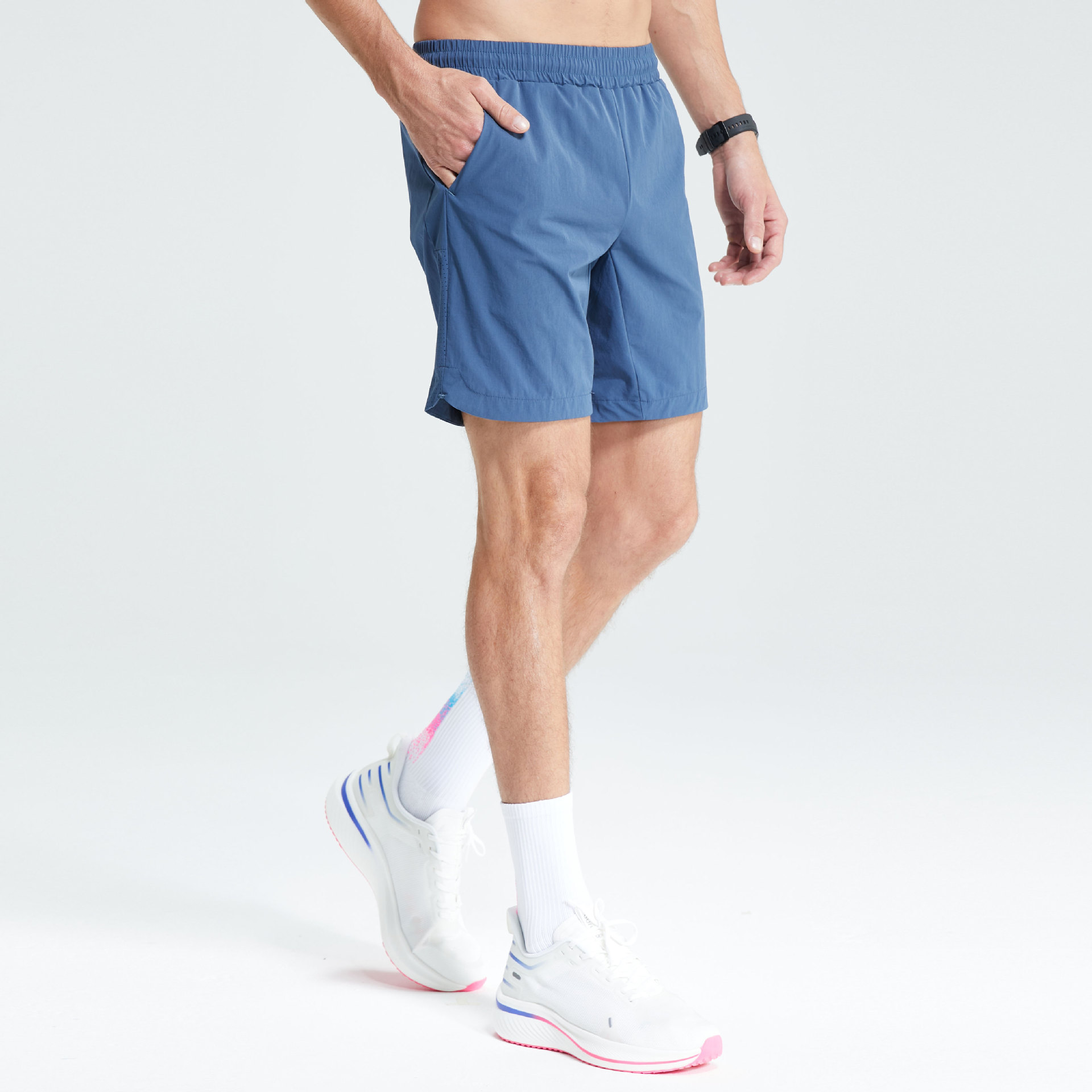 Casual Printed Sports Shorts Men's Mesh Stitching Fitness Quick-drying Pants Training Breathable Basketball Running Pants