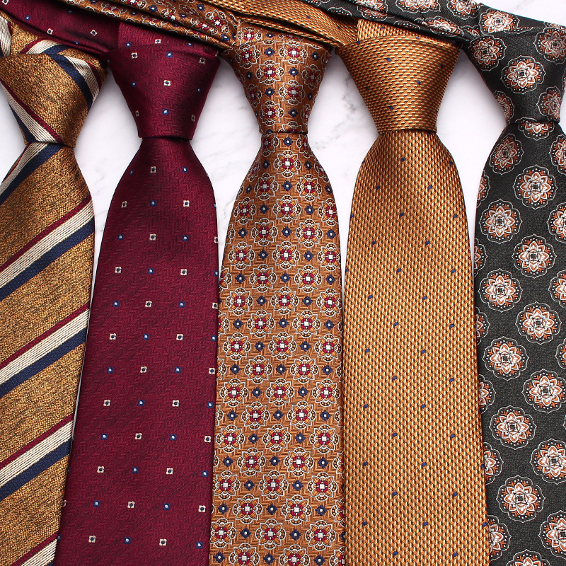 Leer new brown tie men's business fashion polyester hand tie factory in stock wholesale multi-color optional