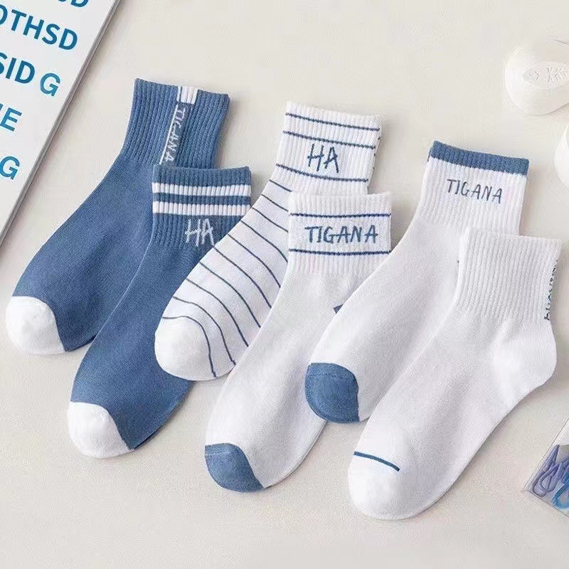 Socks men's short tube socks spring and summer shallow thin boat Socks summer letters sports breathable deodorant socks ins tide