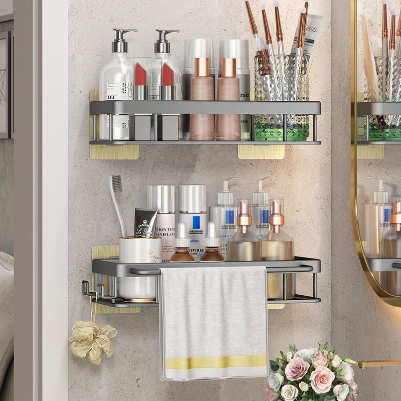 Toilet Storage Rack Punch-free Space Aluminum Bathroom Toilet Washstand Wall-mounted Toilet Storage Rack Wall