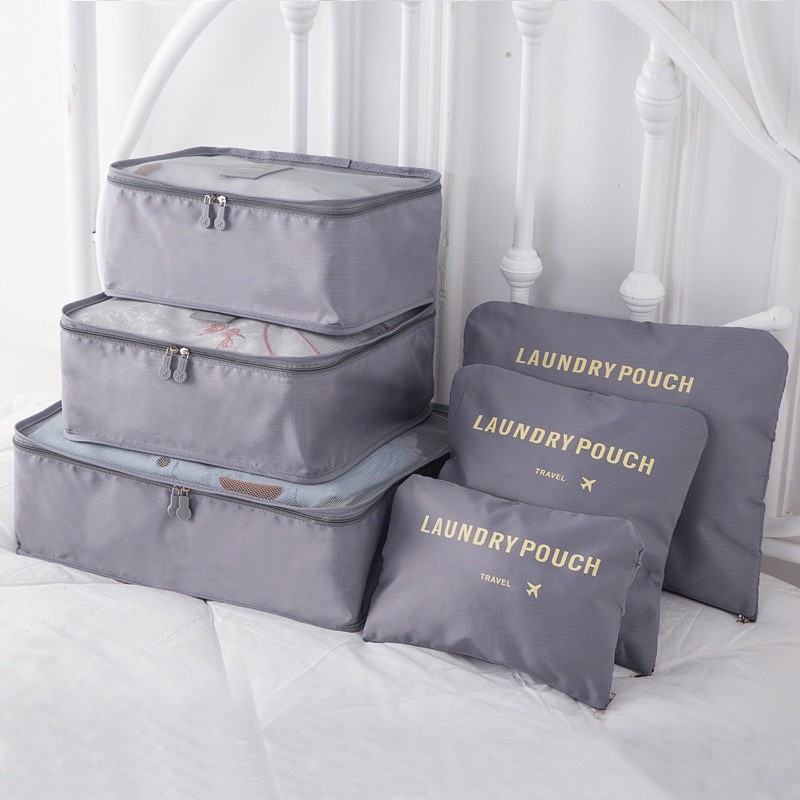 Travel storage six-piece luggage sorting finishing bag Oxford cloth clothing finishing storage 6-piece set Wholesale