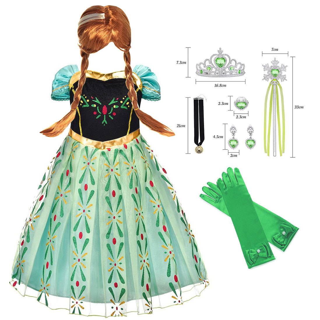 Frozen Anna Aisha European and American Girls dress Love Sand Frozen Aisha Princess Dress Anna Aisha