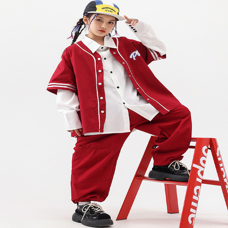 街舞兒童潮服嘻哈hiphop套裝男女童少兒bboy元旦表演出服裝