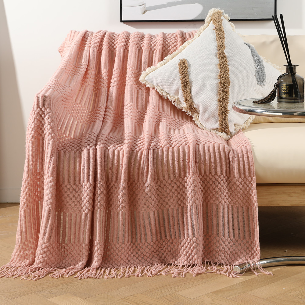 Nordic sofa blanket hotel bed tail towel bean blanket tassel shawl blanket bed tail cloth blanket bed bed towel wholesale