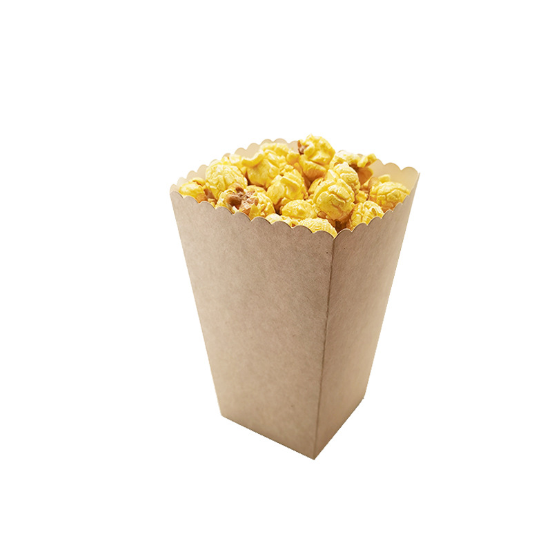 Cross-border creative fresh simple kraft paper popcorn box snack food packaging box chicken flower box