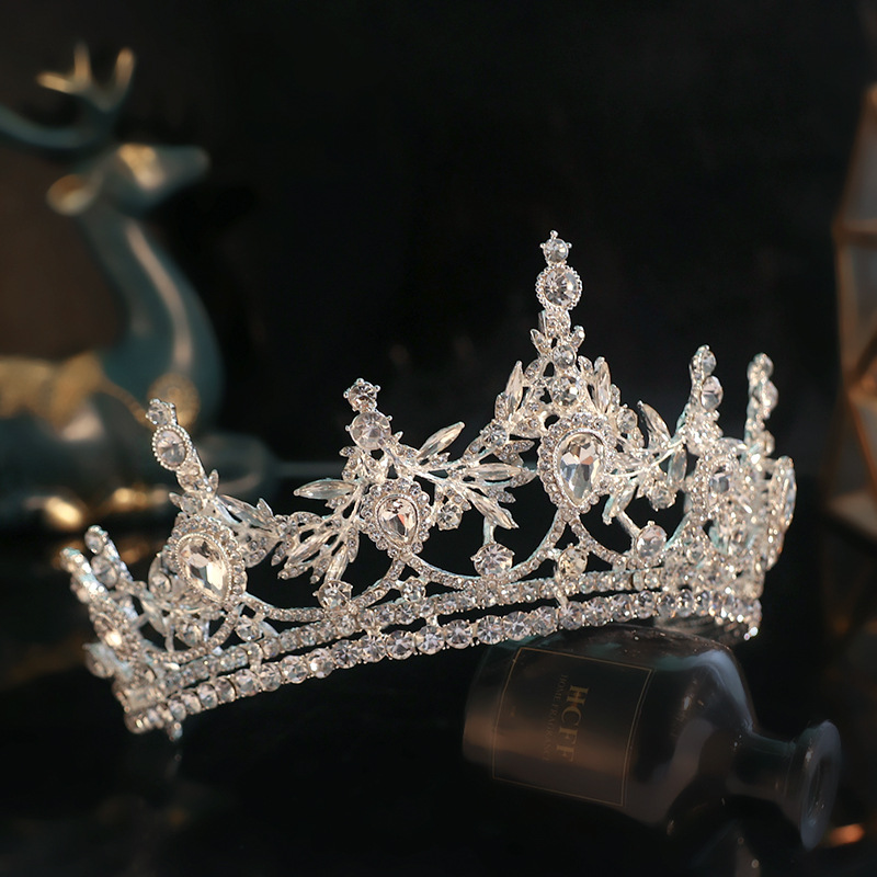 2022 Bridal Crown Headwear Super Fairy Style Diamond-studded Wedding Accessories Cross-border European and American Crystal Crown Wedding Headwear