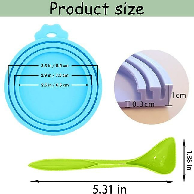 Silicone Canned Cover Preservation Cover Pet Canned Cover Cat and Dog Food Sealing Cover Three-in-One Color Anti-fall Canned Cover
