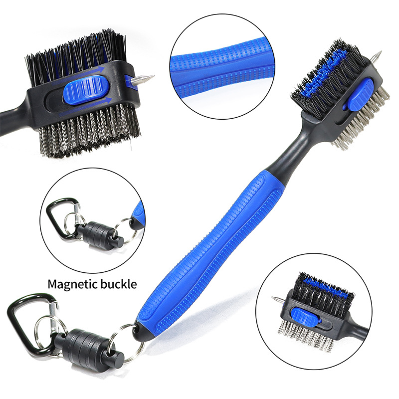 Cross-border new Mini Magnetic buckle golf club cleaning brush golf brush golf accessories manufacturers