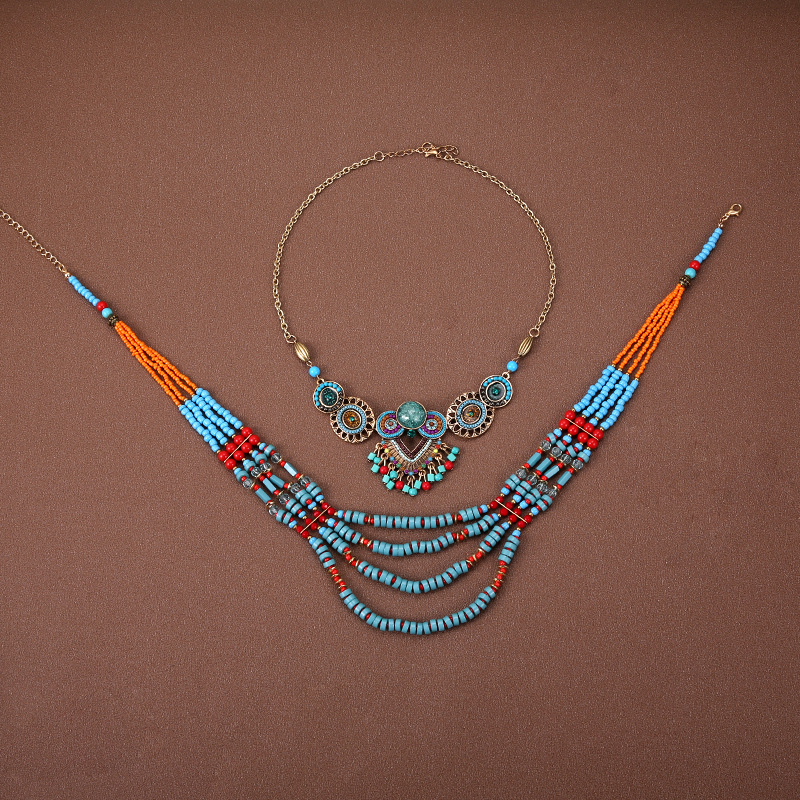 Stirnkette im Stil ausländischer Minderheiten, Kopfkette im tibetischen Stil, böhmische Halskette, Retro-Anzug für Damen, Reisefoto-Kopfbedeckung_voghion.com