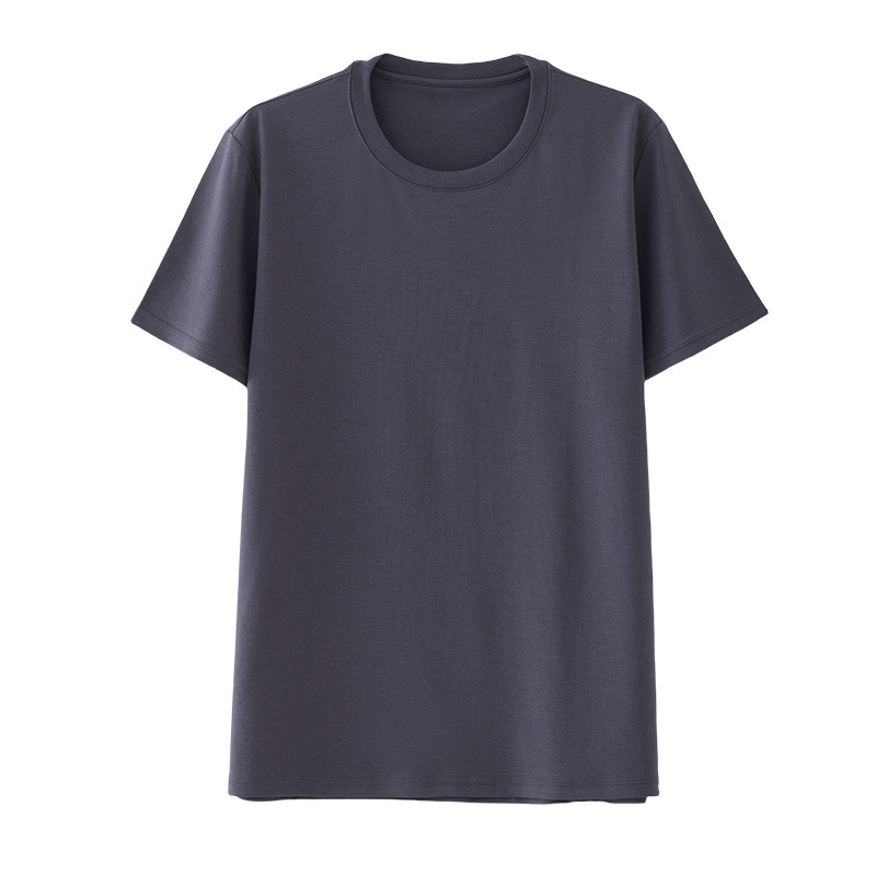 80 Silk Modal Short-sleeved T-shirt Men's Slim-fit Base Shirt Summer Round Neck Solid Color Top Spring and Autumn Half-sleeve