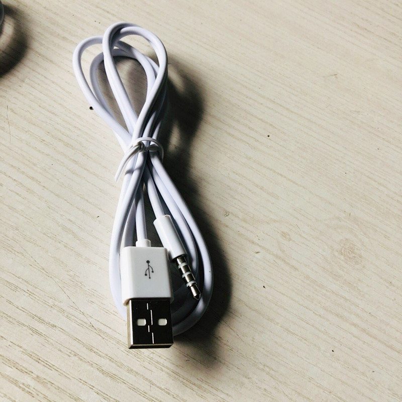 USB male to 3.5 audio adapter shuffle data cable charging cable Clip MP3 lengthened 1 M charging cable