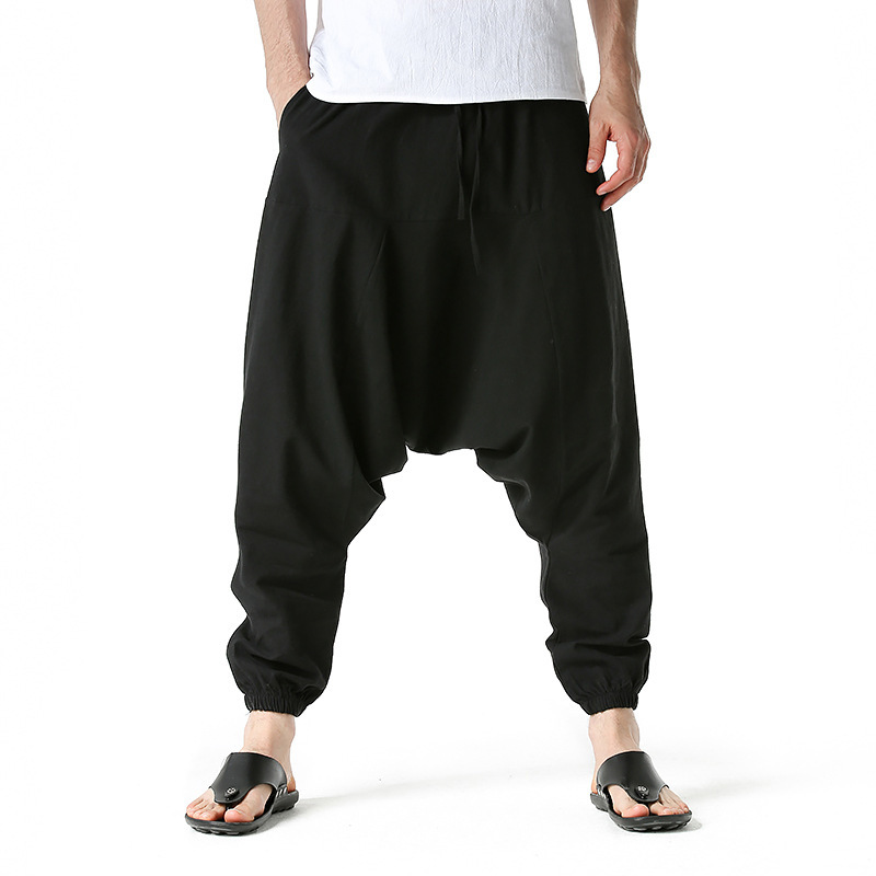 Amazon 2024 New Foreign Trade Men's Japanese Loose Peggy Pants Large Size Casual Sports Leg Trousers for Men