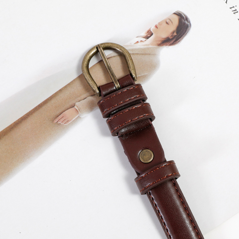 Curea simplă, all-match, pentru femei, curea pentru blugi, pantaloni, stil coreean, stil vintage, elegant, decorativ, costum_voghion.com