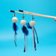 Pet Supplies Interactive Self-Hi Wooden Cat Tease Pole Cat Feather Bell Mouse Toy Detoxification Wooden Pole Cat Tease