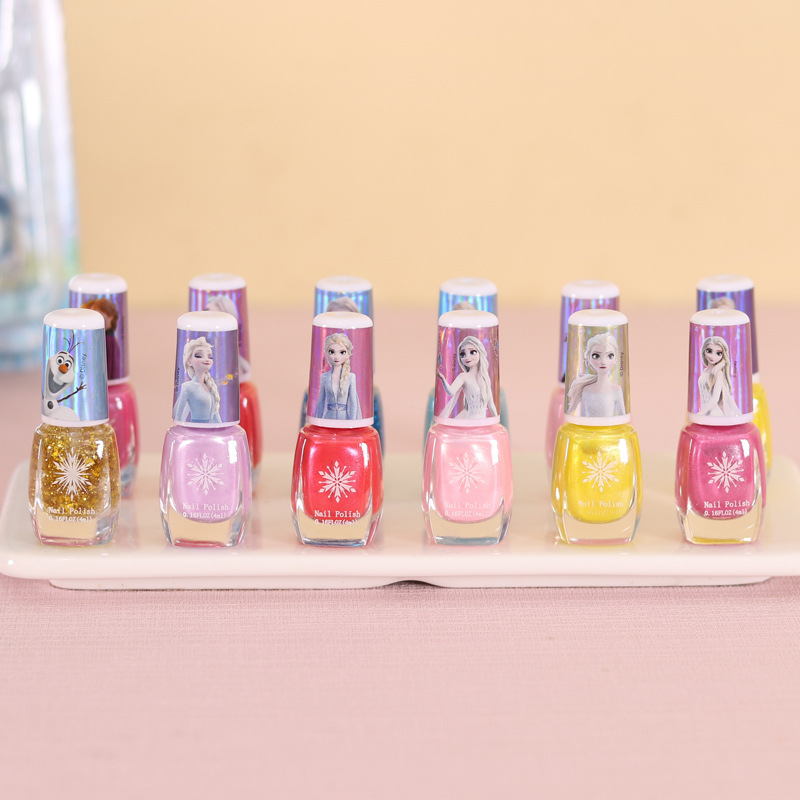 Disney children nail polish tear hand tear water tasteless baby girl Elsa princess makeup toy manicure