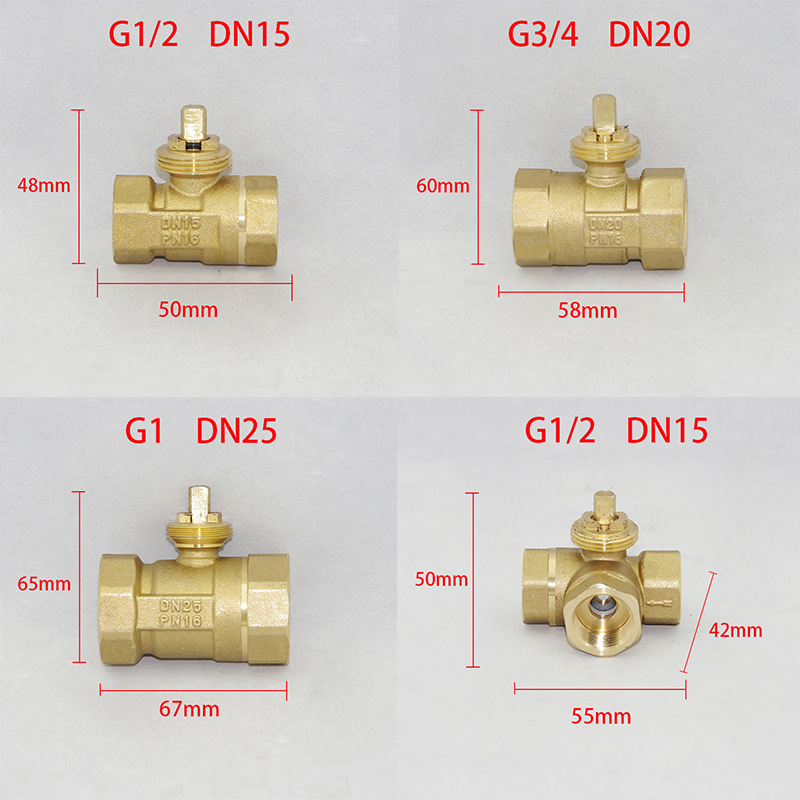 フル銅電気双方向三方ボールバルブバルブ本体空調床暖房電気ボール Dn15 20 25 32 40 50|undefined