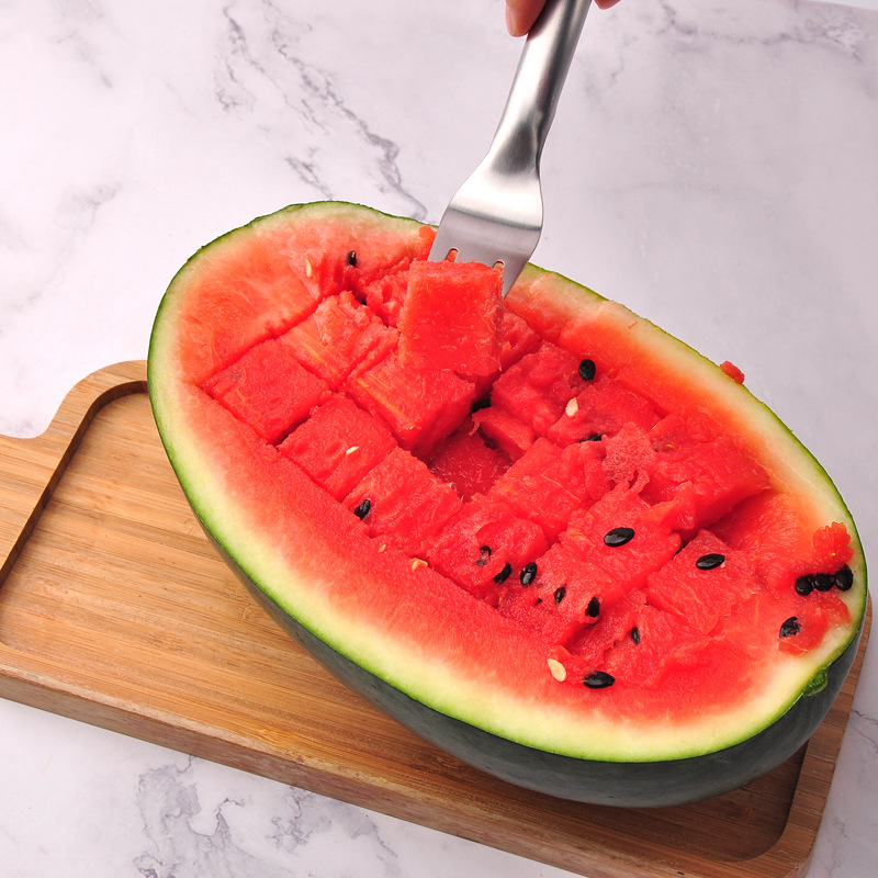 New Watermelon Cutting Artifact 430 Stainless Steel Fruit Divider Watermelon Cutter Pulp Digger Fruit Fork