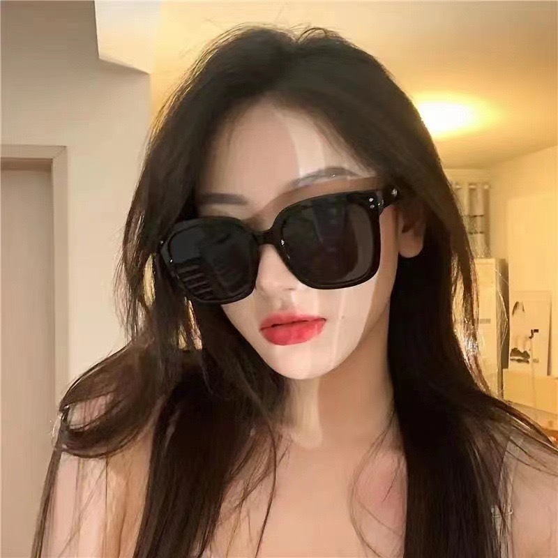 Big Face Slim Sunglasses Men's Anti-UV Internet Red jennie Same Style White Square Sunglasses Women's Fashionable Glasses
