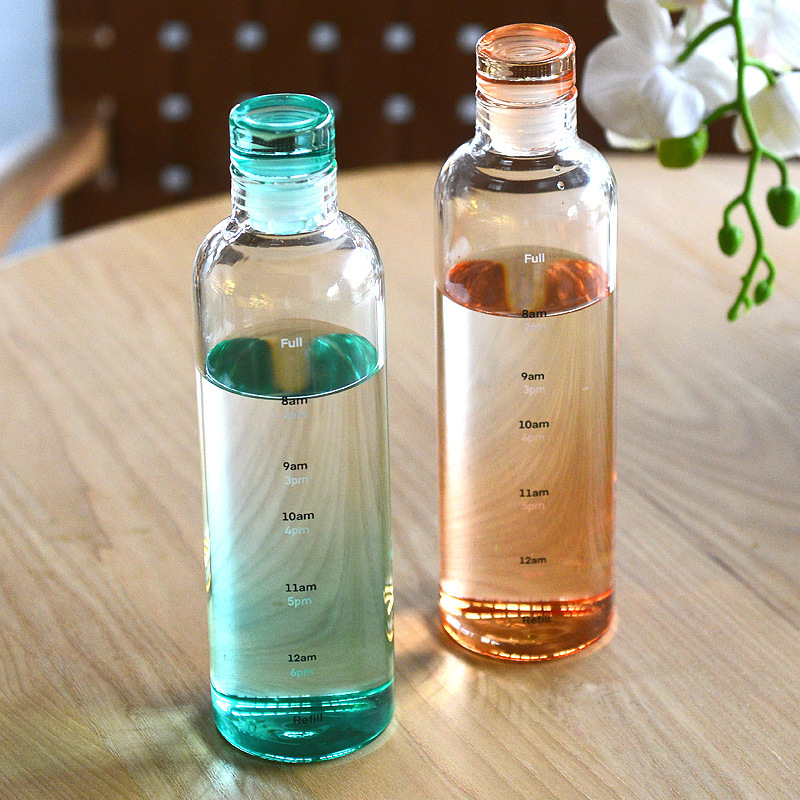 Time Scale Direct Drinking Bottle Student Transparent Large Capacity Water Cup Portable High Borosilicate Glass Gift Customization