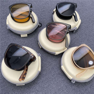 Folding Sunglasses Sunglasses Polarized Driving Glasses Anti-UV Glasses Live Explosive Lightweight Storage Sunglasses