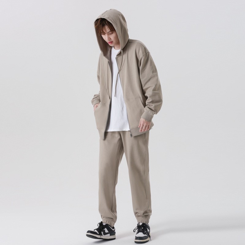 New style open jacket hoodie sweatshirt couple unisex FOG American casual sport loose drop shoulder YKK zipper
