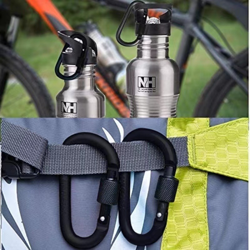 Outdoor Mountaineering Bold No.8 Mountaineering Buckle with Lock Aluminum Alloy D-type Spring Hanging Buckle high quality Water Bottle Buckle