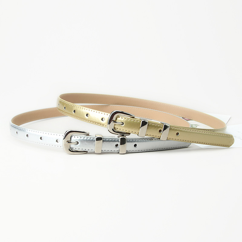 Simple Korean Versatile ins Style Women's Alloy Thin Belt Candy Color Belt Women's Dress Jeans Belt