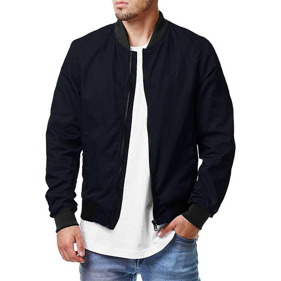 European and American New Men's Aviator Jacket Spring and Autumn Cross-border Casual Trendy Large Size Men's Zipper Men's Jacket 5XL