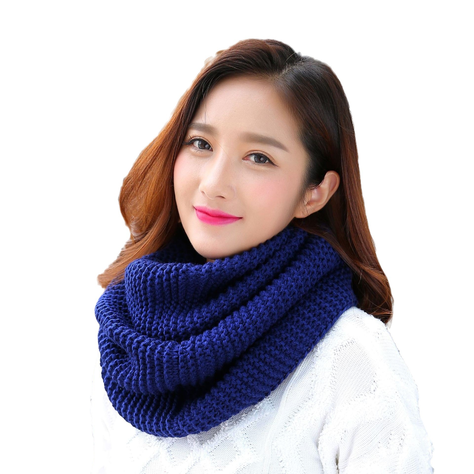 Cross-border simple solid color knitted scarf autumn and winter New version cashmere-like all-match wool thickened scarf factory wholesale