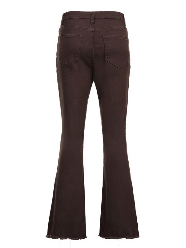 Amazon new cross-border European and American women's jeans trendy ripped slimming high wide-leg pants one-piece delivery