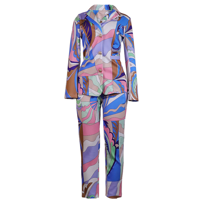 ZL1376 spot fashion suit 2023 autumn and winter European and American temperament leisure suit pants two-piece set