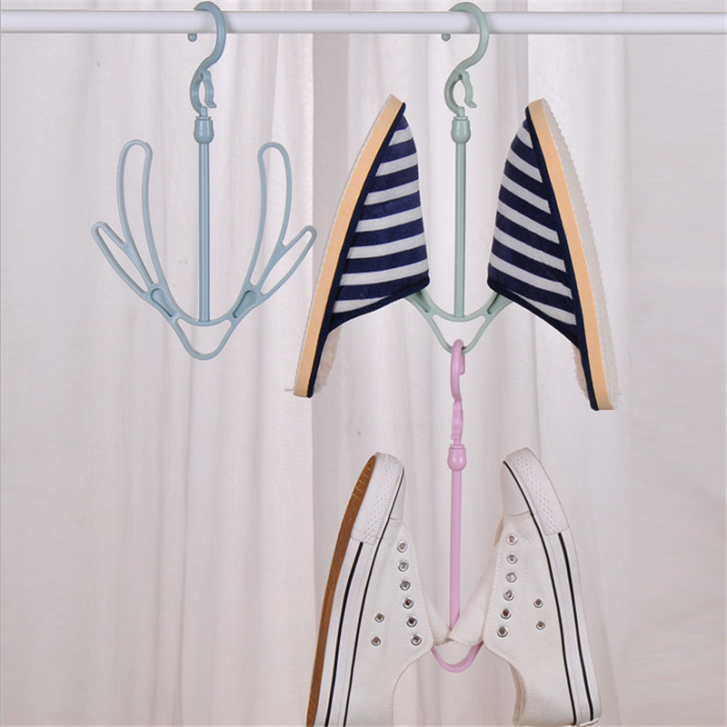 Drying Shoes Rack Household Windproof Folding Balcony Multi-use Shoes Hanger Hook Shoes Drying Rack Shoes Drying Artifact