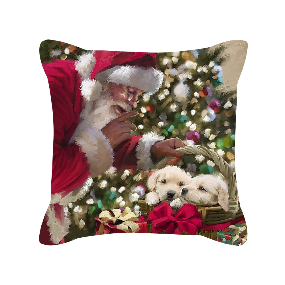 2023 Amazon New Cartoon Christmas Snowman Pillowcase Holiday Gift Cushion Cover Wholesale Furniture for Daily Use