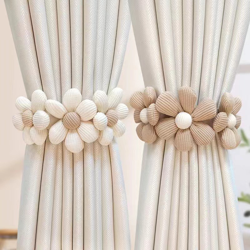 Factory in stock Simple Cartoon Flower Curtain Strap Punch Free Magnetic Adjustable Cross Border Curtain Accessories