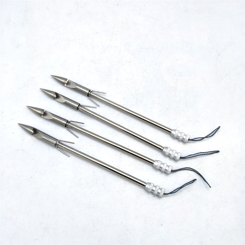 Wholesale fish shooting four prismatic slingshot bullet dart stainless steel slingshot fish shooting bullet Dart