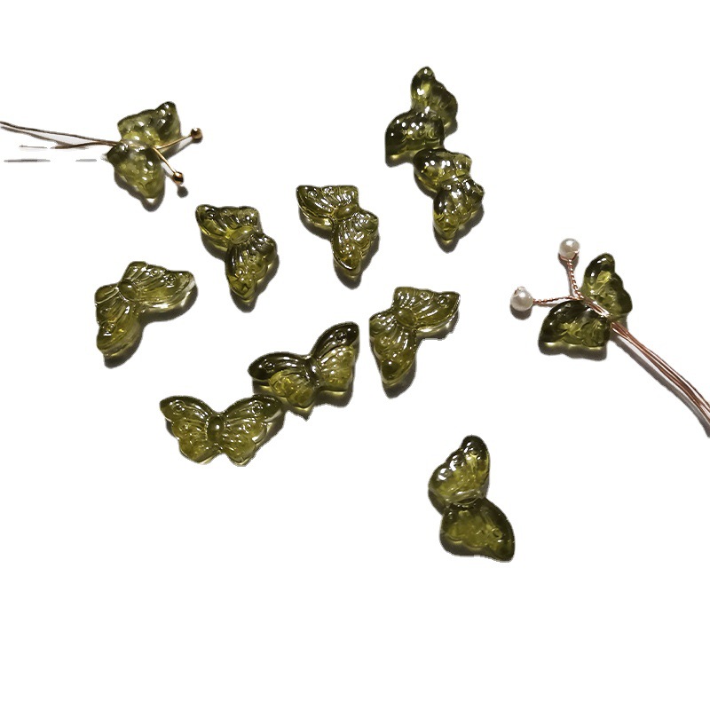7*15 stereo butterfly hairpin accessories material wholesale antique jewelry accessories handmade material Czech glass beads