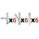 18 (6 each) white