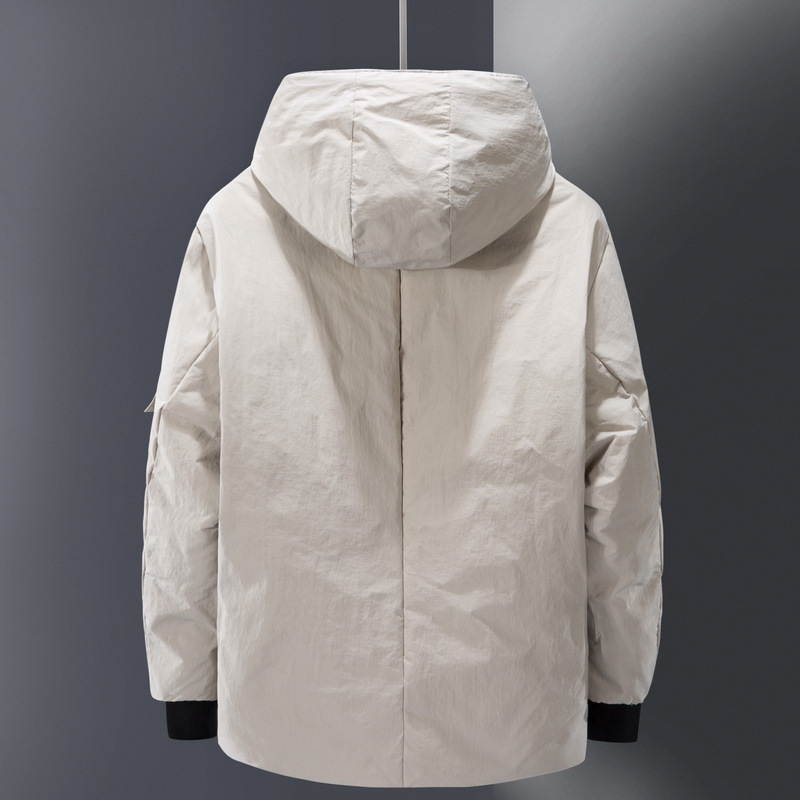 Men's Short Down Jacket Men's Winter Thickened Student Handsome Youth Hooded Tooling Men's Winter Coat Trendy
