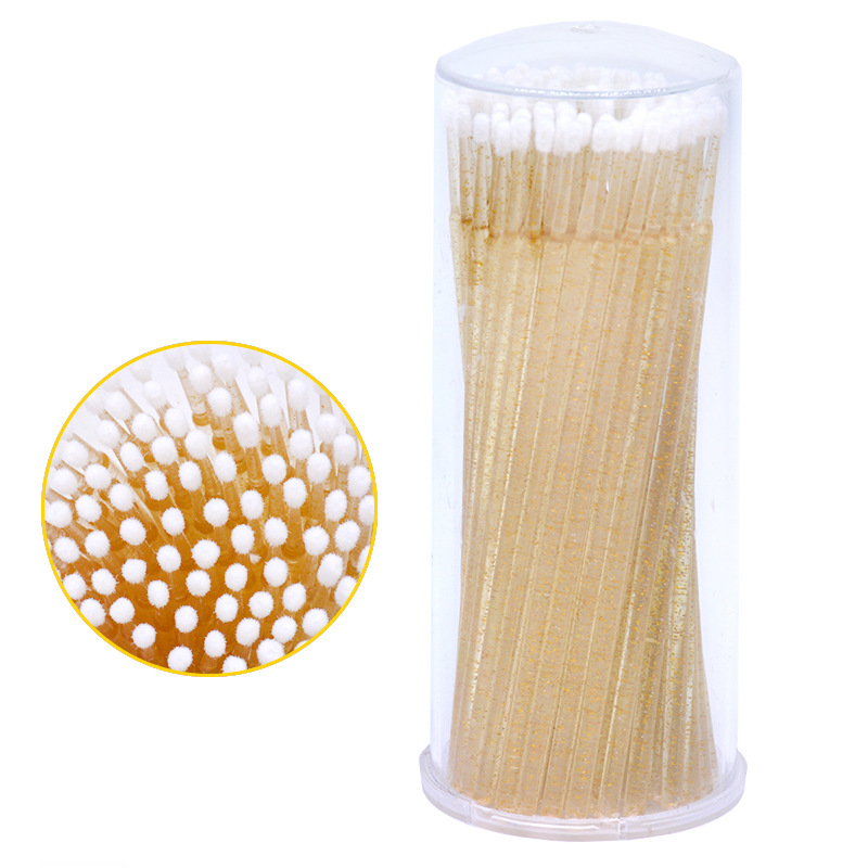 Cross-border new eyelash grafting eyelash cleaning cotton swab 100 eyelash auxiliary tool to remove eyelash Crystal cotton swab