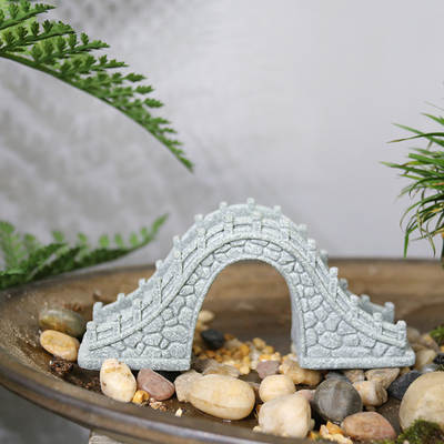 Simulation Flower Bonsai Landscaping Stone Bridge Decoration Creative Micro Landscape Boat Decoration Rockery Water Decoration Small Accessories