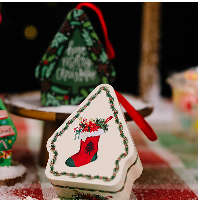 Christmas New Arrival Decorations Polygonal Cartoon Printed Tinplate Box Christmas Season Children's Handheld Gift Box_voghion.com